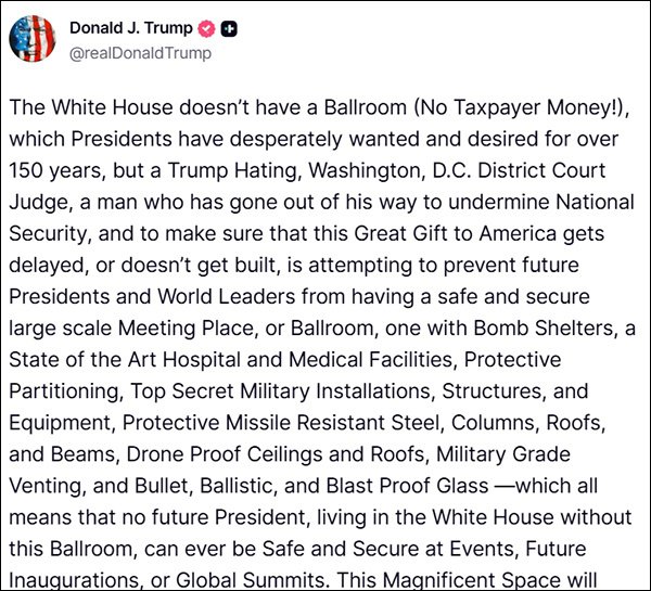 配资官方 心心念念的大房子不让造，特朗普暴怒开喷